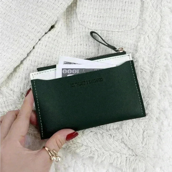 ⚠️Clearance💚New Cardholder Dark Two Tone Green Wallet - Picture 3 of 4